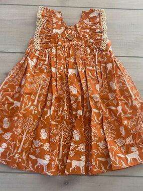 Eleanor Rose Lacey Woodland Damask 8-10 dress VGUC